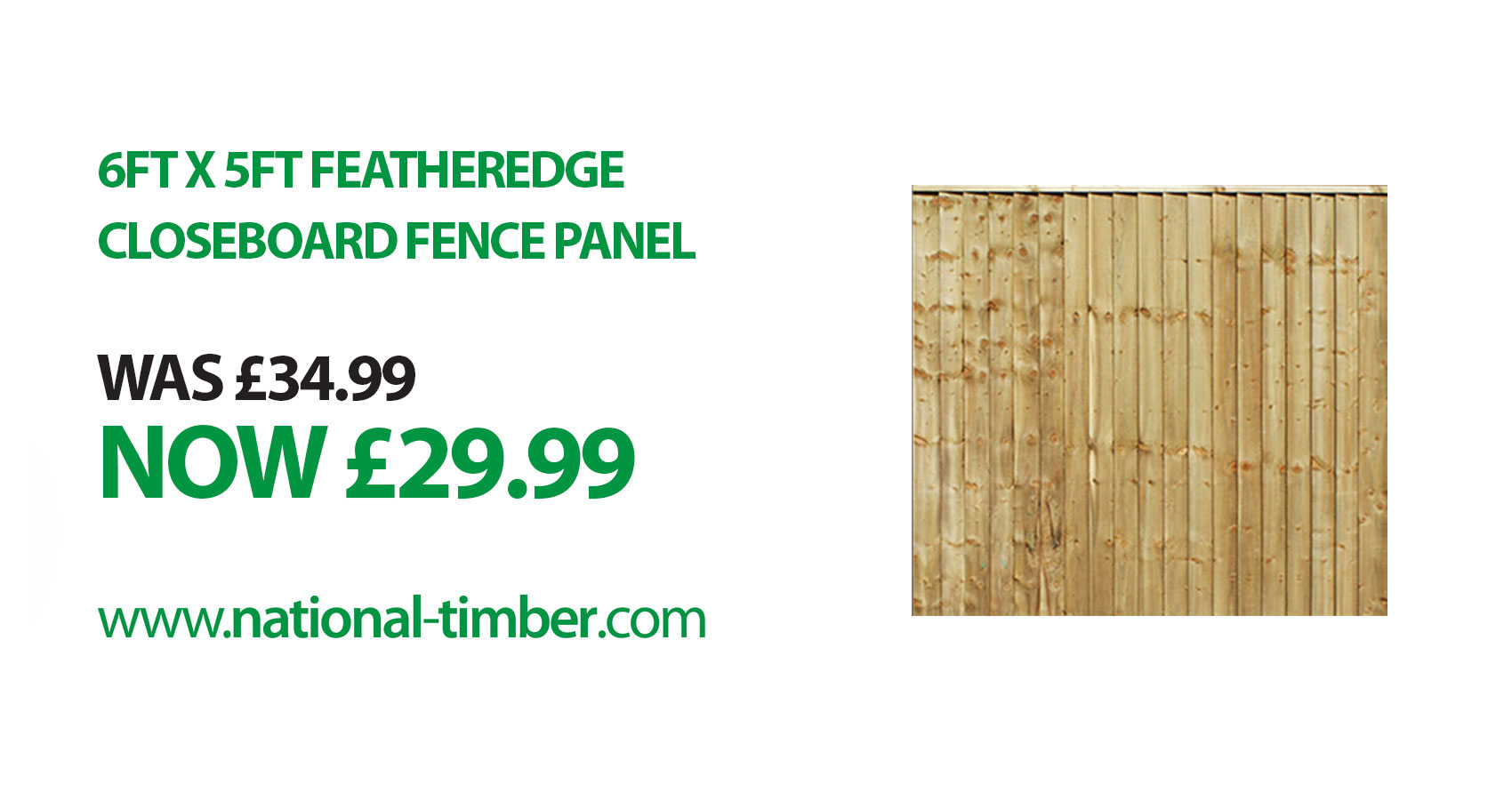 6ft x 5ft Featheredge