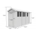 4ft x 13ft Apex Shed