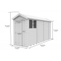 4ft x 14ft Apex Shed