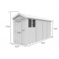 4ft x 16ft Apex Shed