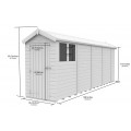 4ft x 17ft Apex Shed