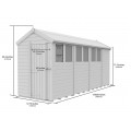 5ft x 15ft Apex Shed