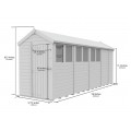 5ft x 17ft Apex Shed