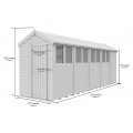 5ft x 19ft Apex Shed