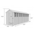 5ft x 20ft Apex Shed