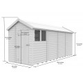 6ft x 16ft Apex Shed