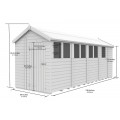 6ft x 17ft Apex Shed