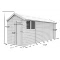 6ft x 18ft Apex Shed