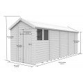 6ft x 19ft Apex Shed