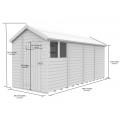 7ft x 16ft Apex Shed