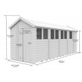 7ft x 17ft Apex Shed