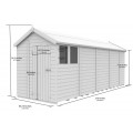 7ft x 18ft Apex Shed