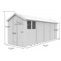 7ft x 19ft Apex Shed