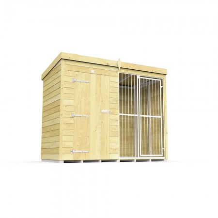 8ft X 4ft Dog Kennel and Run Full Height with Bars