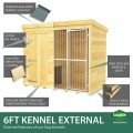 12ft X 6ft Dog Kennel and Run Full Height with Bars