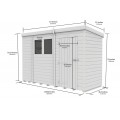 11ft x 4ft Pent Shed