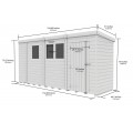 13ft x 4ft Pent Shed