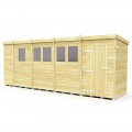 17ft x 4ft Pent Shed