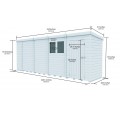 19ft x 4ft Pent Shed