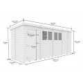 17ft x 5ft Pent Shed