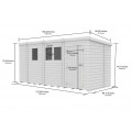 13ft x 7ft Pent Shed