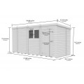 15ft x 7ft Pent Shed