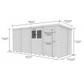 16ft x 7ft Pent Shed