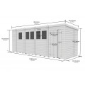 17ft x 7ft Pent Shed