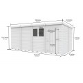 16ft x 8ft Pent Shed