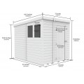 6ft x 8ft Pent Shed