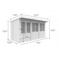 12ft x 6ft Pent Summer House