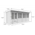 16ft x 6ft Pent Summer House