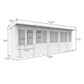 18ft x 4ft Pent Summer House