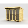 8ft x 6ft Pent Summer House (Full Height Window)