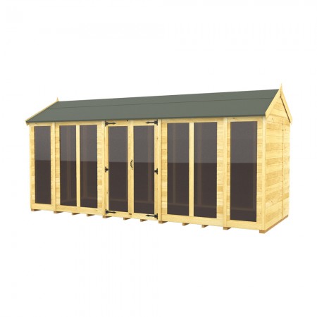 5ft x 16ft Apex Summer House (Full Height Window)