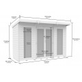 10ft x 4ft Pent Summer House (Full Height Window)