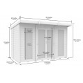 10ft x 6ft Pent Summer House (Full Height Window)