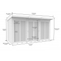 12ft x 6ft Pent Summer House (Full Height Window)