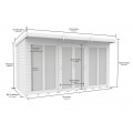 12ft x 7ft Pent Summer House (Full Height Window)