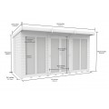 12ft x 8ft Pent Summer House (Full Height Window)