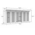 14ft x 4ft Pent Summer House (Full Height Window)