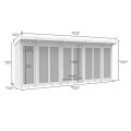 16ft x 4ft Pent Summer House (Full Height Window)