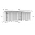 20ft x 6ft Pent Summer House (Full Height Window)