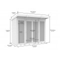 8ft x 4ft Pent Summer House (Full Height Window)