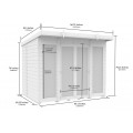 8ft x 6ft Pent Summer House (Full Height Window)