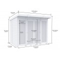 8ft x 8ft Pent Summer House (Full Height Window)