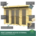 10ft x 4ft Pent Summer House (Full Height Window)