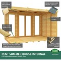 10ft x 5ft Pent Summer House (Full Height Window)