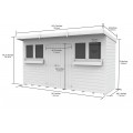 12ft x 4ft Pent Summer Shed