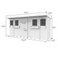 14ft x 4ft Pent Summer Shed